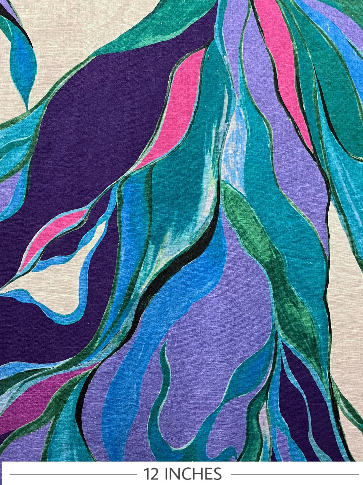 TIMOTHEA Watercolor Lily Flower Print Linen Viscose. Sustainably made in Italy.