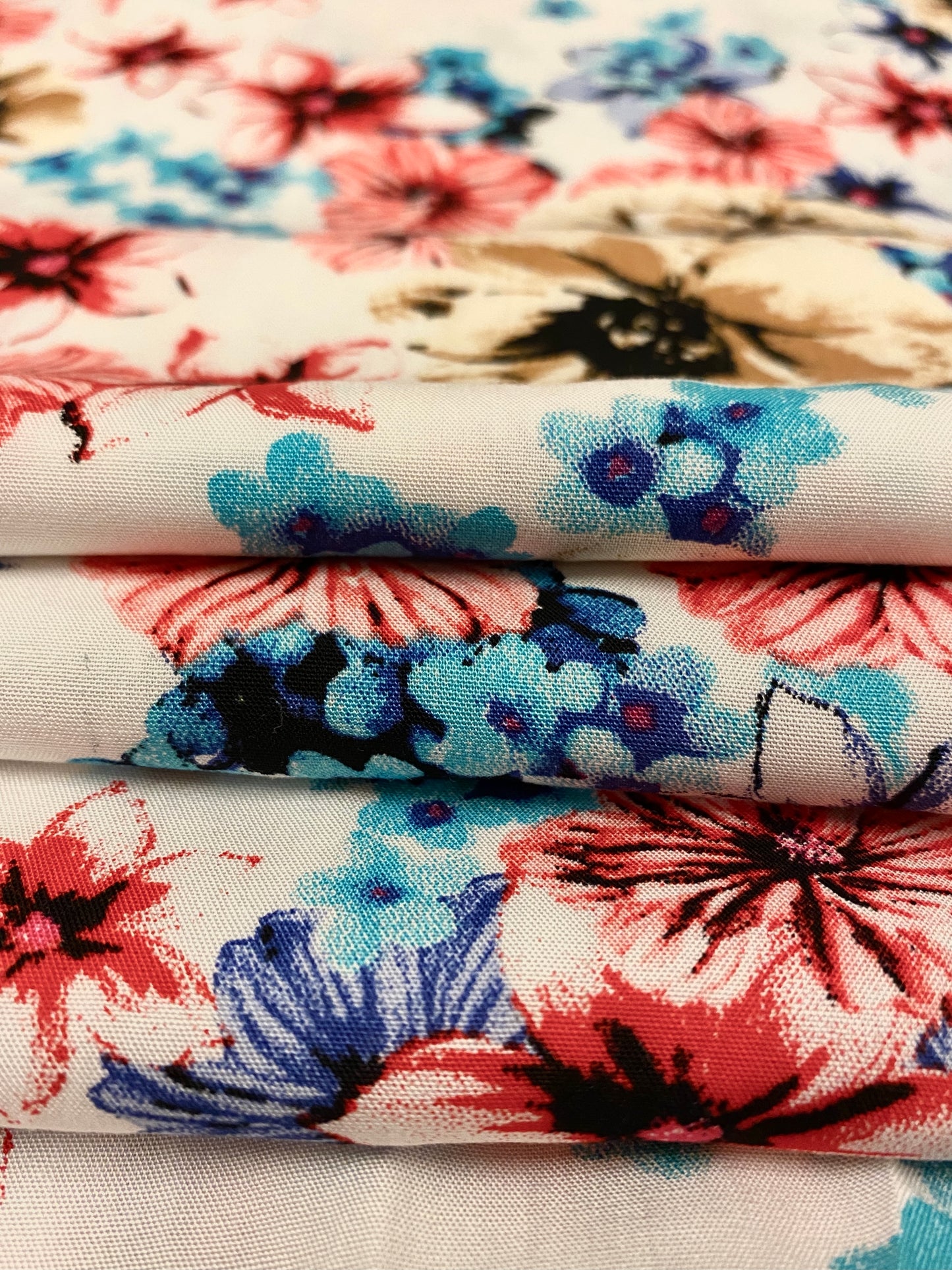 JULIETA Impressionist Floral Print Viscose Challis. Sustainably made in Italy. - Matrona: Sustainable Textiles and Fashion