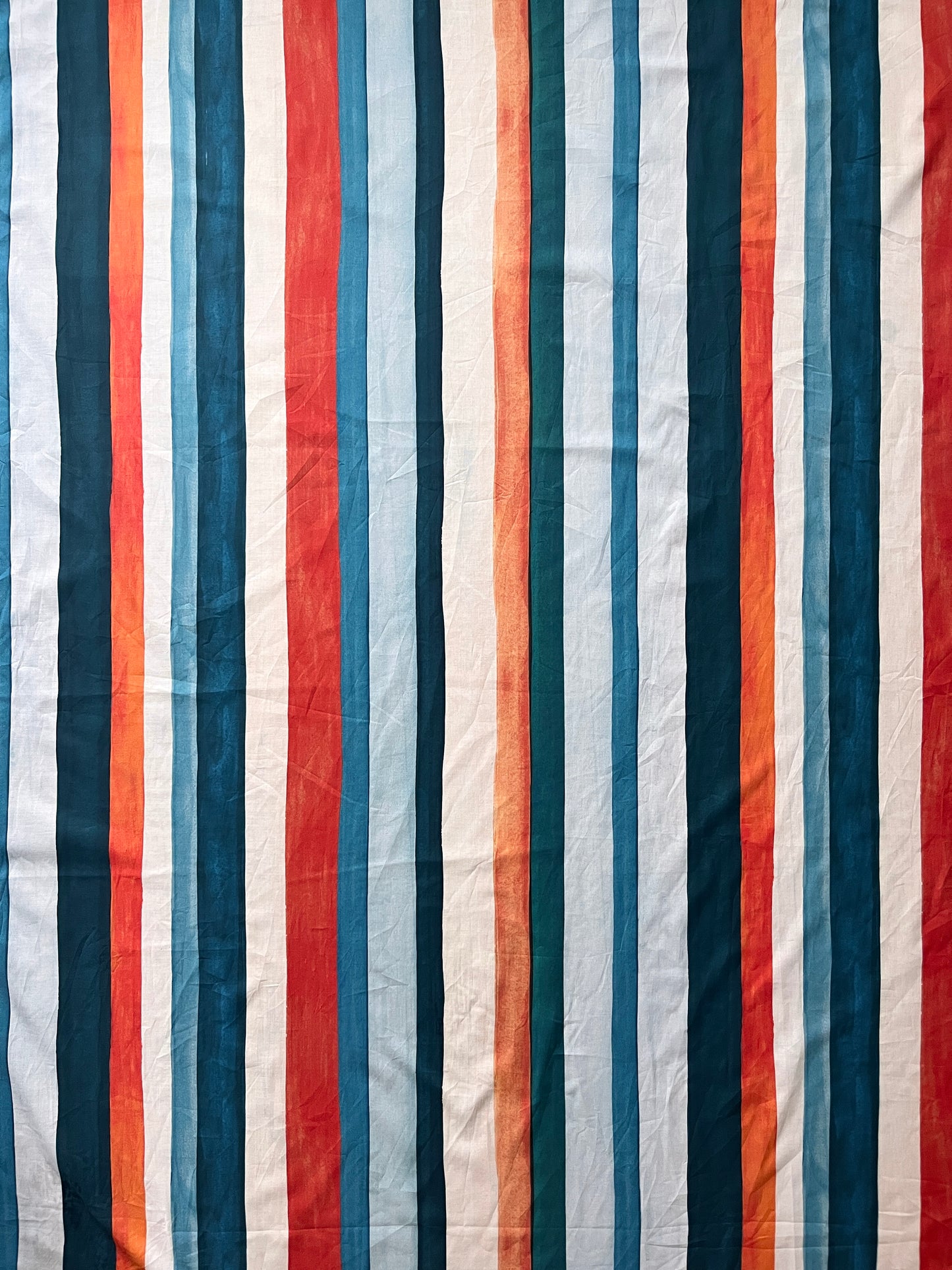 KATLYN Watercolor Stripe Print Cotton Poplin. Sustainably made in Italy.