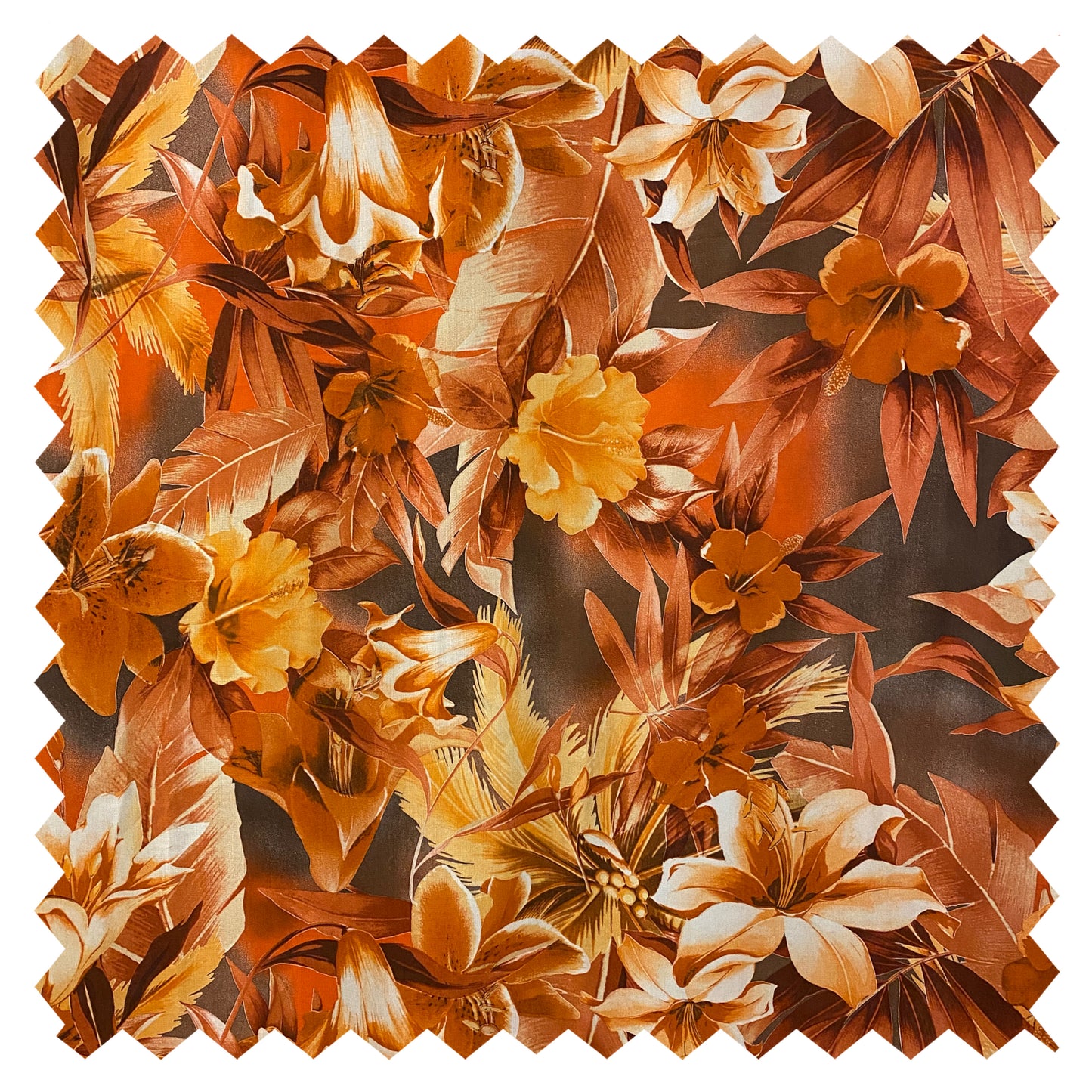 ANTONIA Oversized Floral Leaf Print Viscose Georgette. Sustainably made in Italy. - Matrona: Sustainable Textiles and Fashion