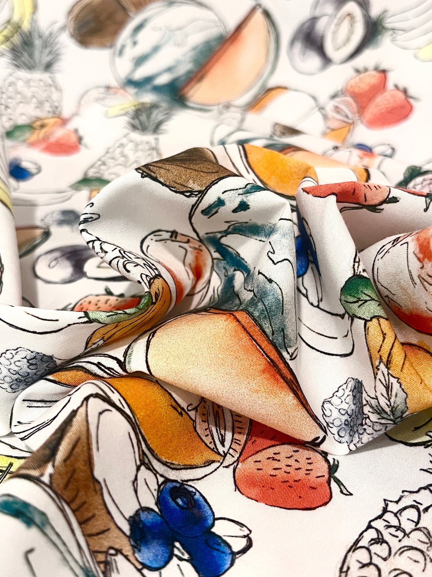 ALANI Fruit Print Cotton Poplin. Sustainably made in Italy.
