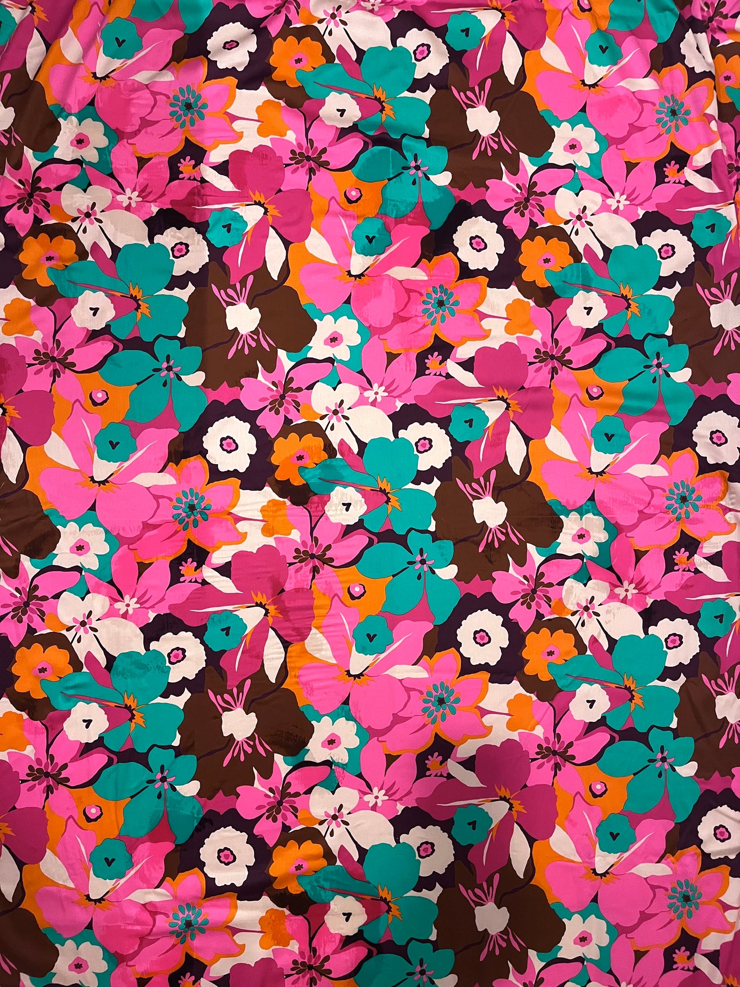 ALLEGRA Floral Print Satin Finish Cotton Poplin. Sustainably made in Italy.