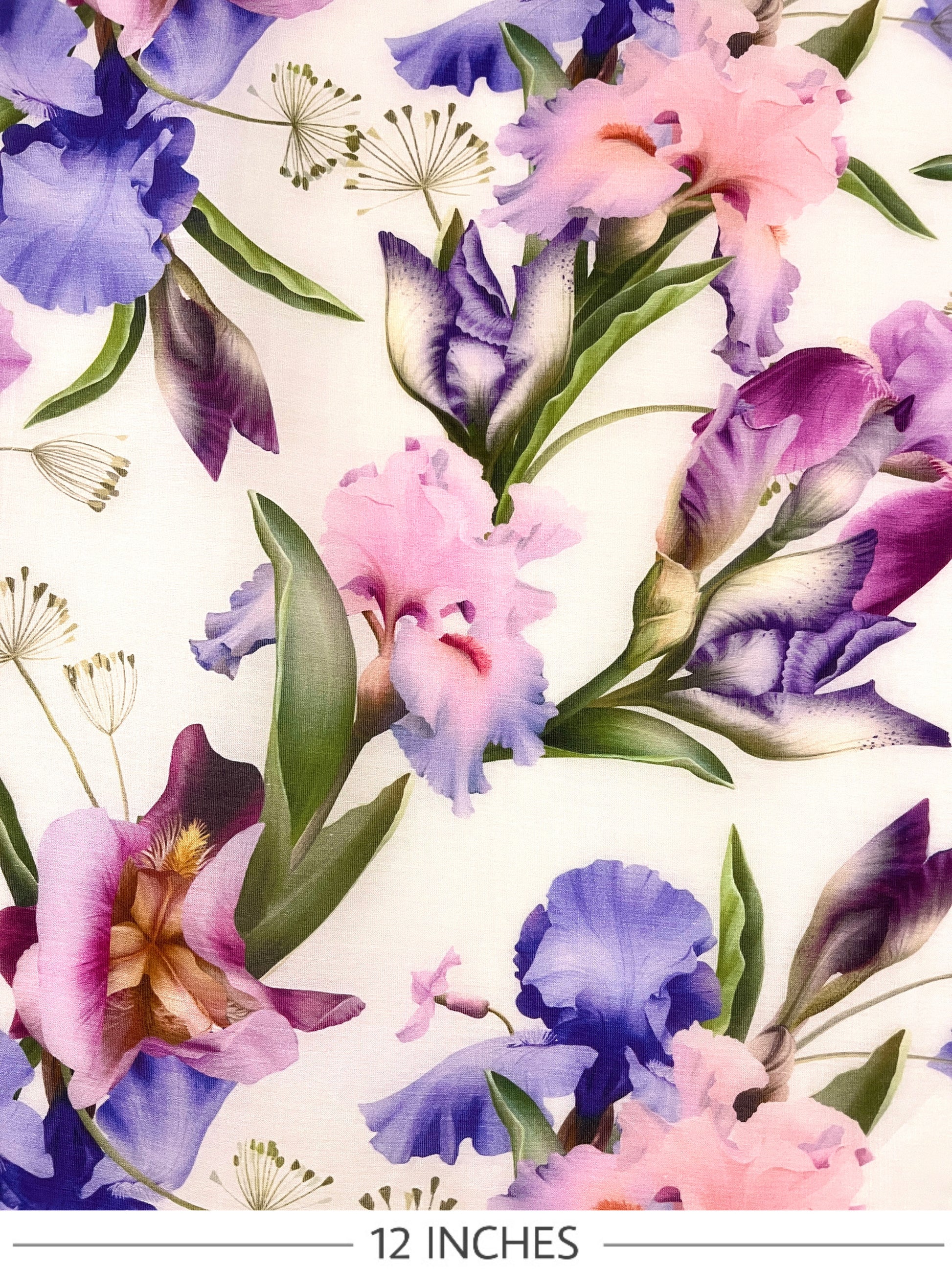 SERAPHINE Orchid Print Silk Blend Chiffon. Sustainable made in Italy.