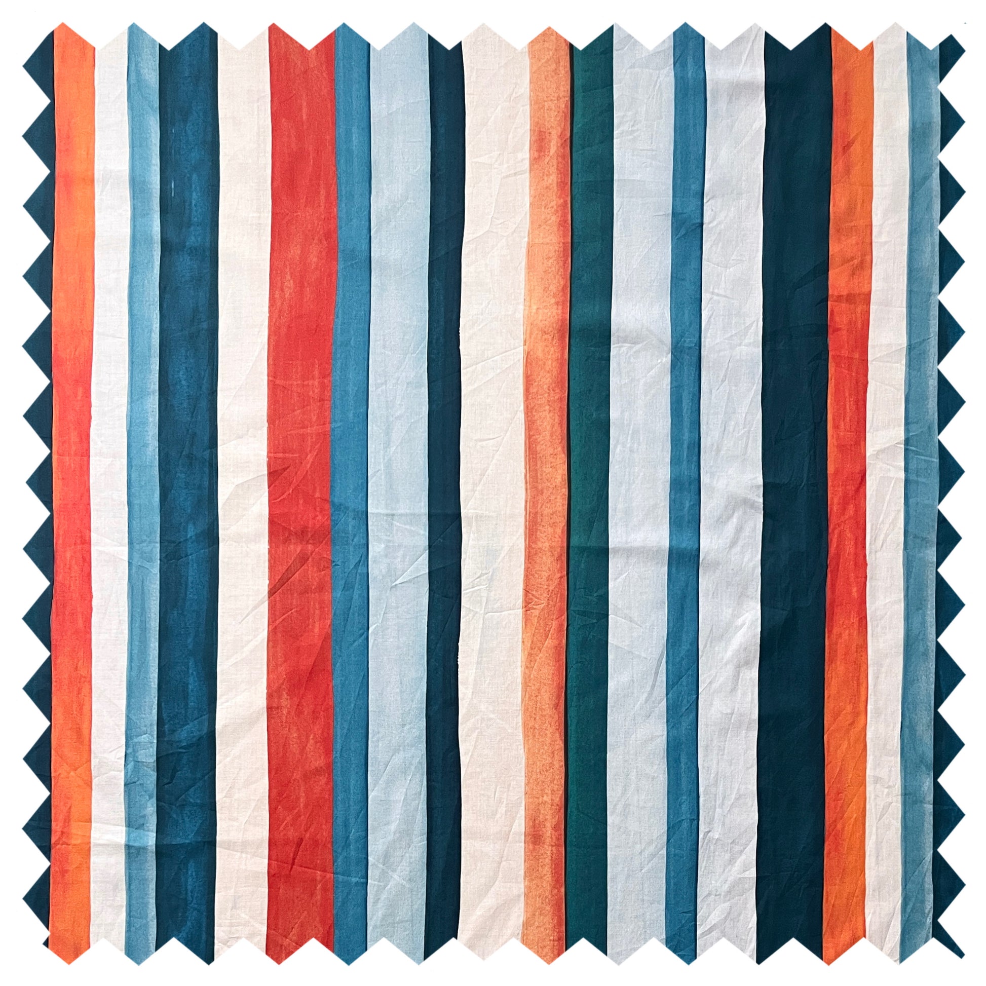 KATLYN Watercolor Stripe Print Cotton Poplin. Sustainably made in Italy.