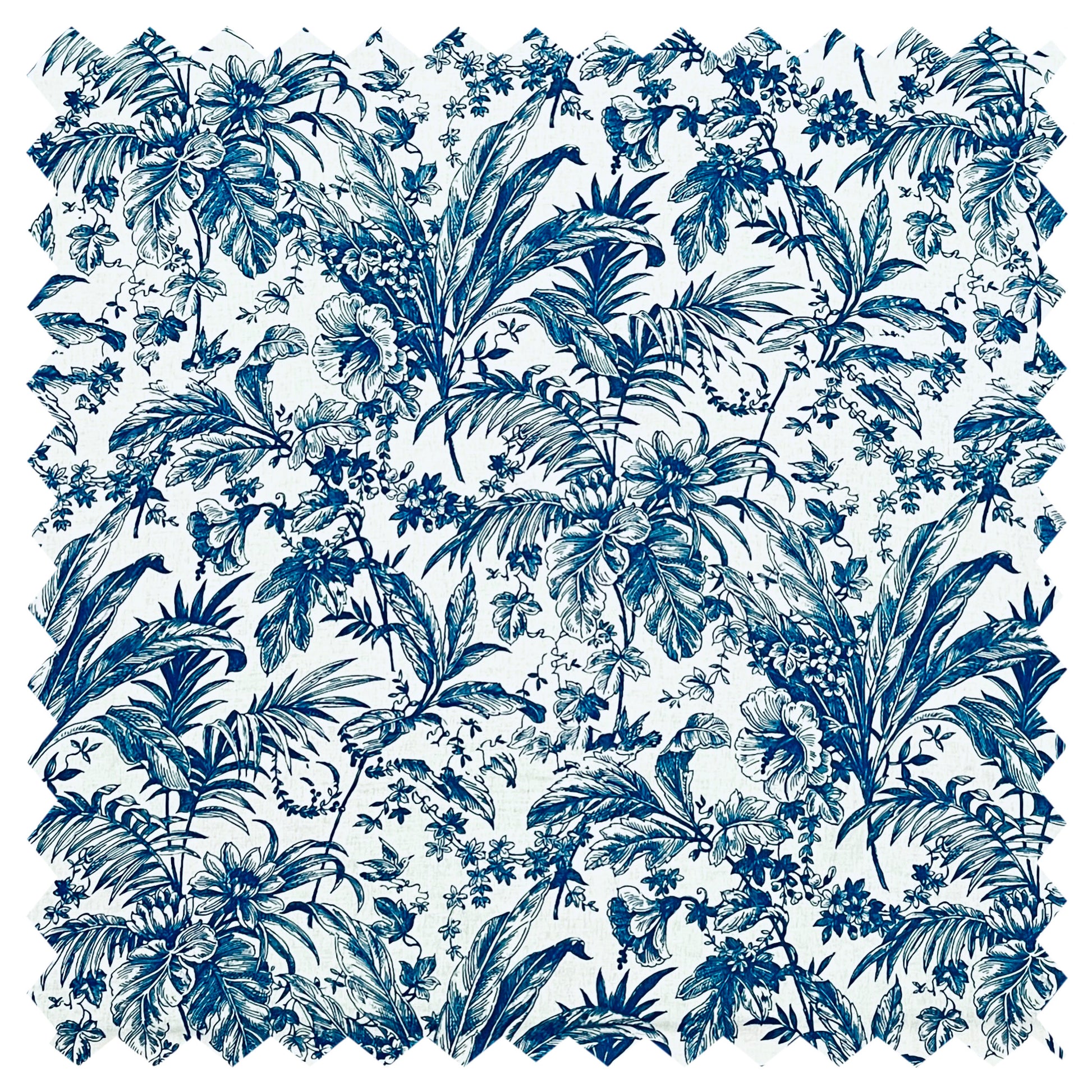 CLAIRE Tropical Toile de Jouy Print Linen Cotton Blend. Sustainable made in Italy. - Matrona: Sustainable Textiles and Fashion