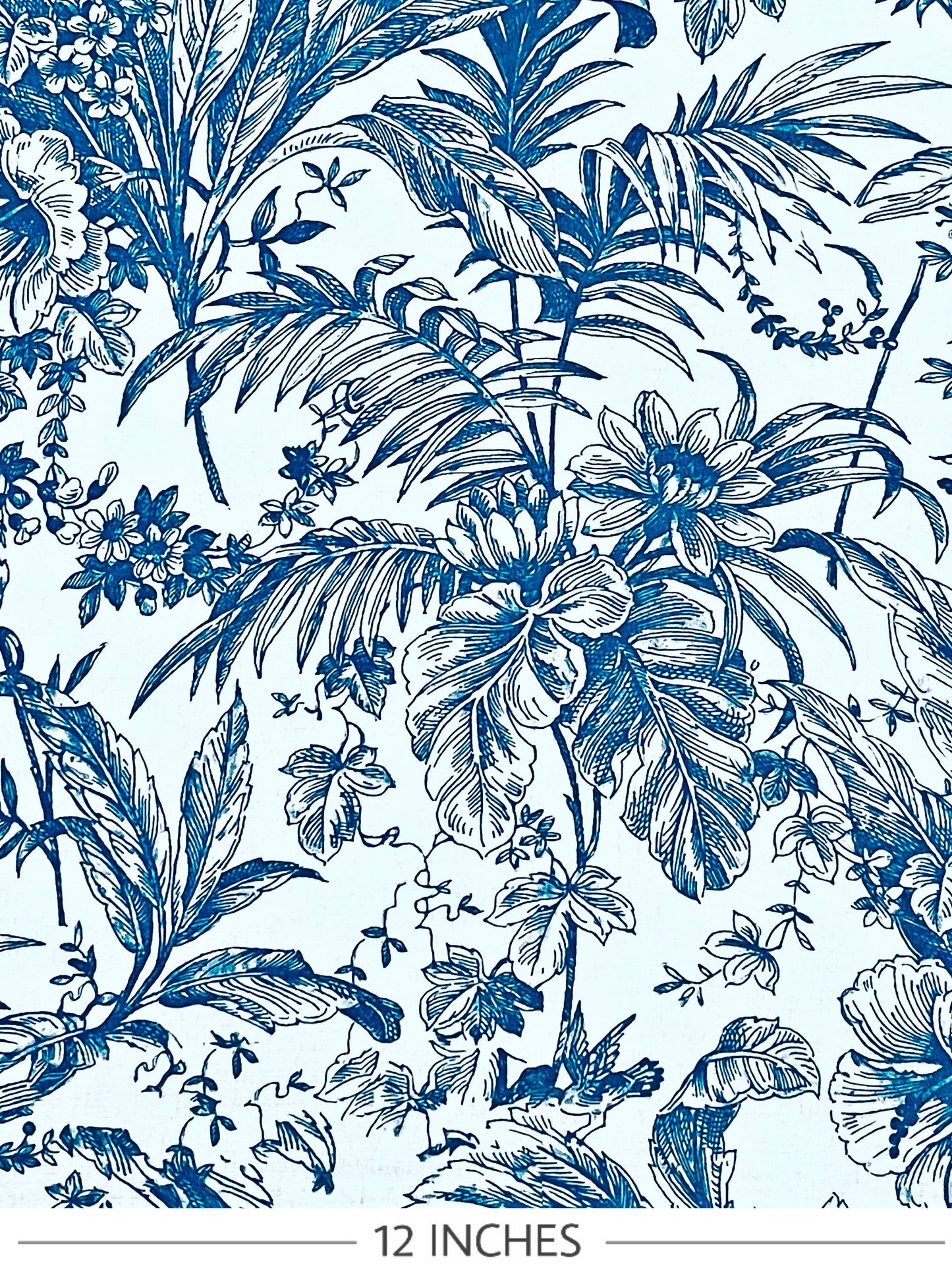 CLAIRE Tropical Toile de Jouy Print Linen Cotton Blend. Sustainable made in Italy. - Matrona: Sustainable Textiles and Fashion