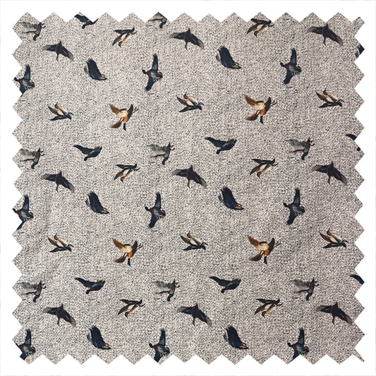 KAI Bird Print Cotton Poplin. Sustainable made in Italy.