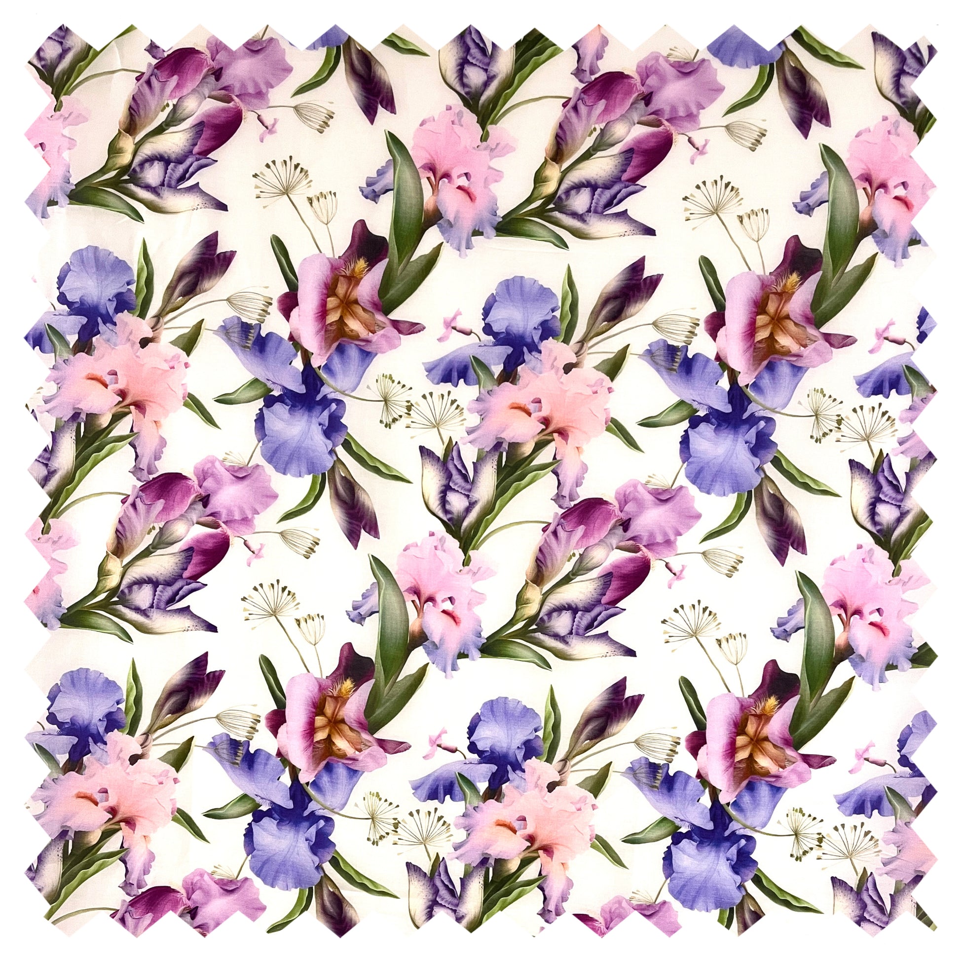 SERAPHINE Orchid Print Silk Blend Chiffon. Sustainable made in Italy.