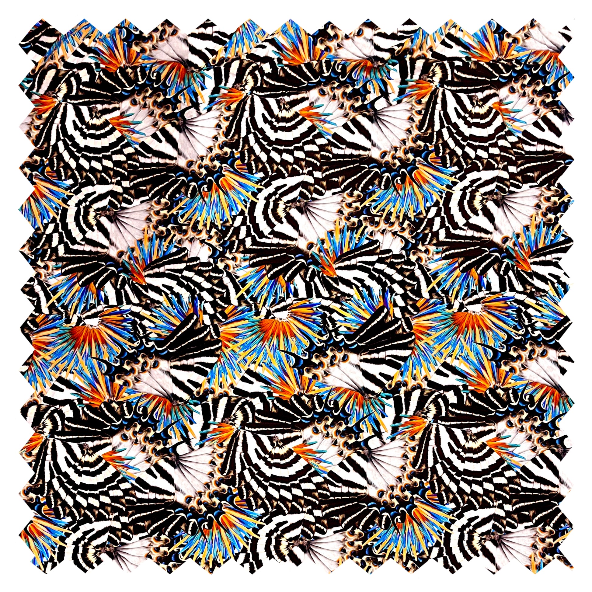 KIMANA Abstract Butterfly Print Viscose Challis. Sustainably made in Italy. - Matrona: Sustainable Textiles and Fashion