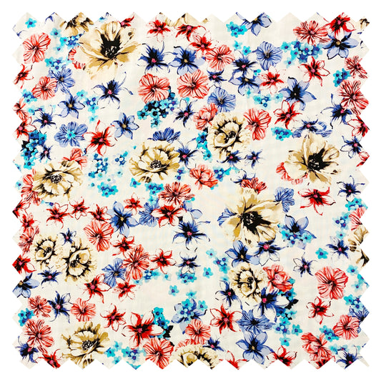 JULIETA  Impressionist Floral Print Viscose Challis. Sustainably made in Italy. - Matrona: Sustainable Textiles and Fashion