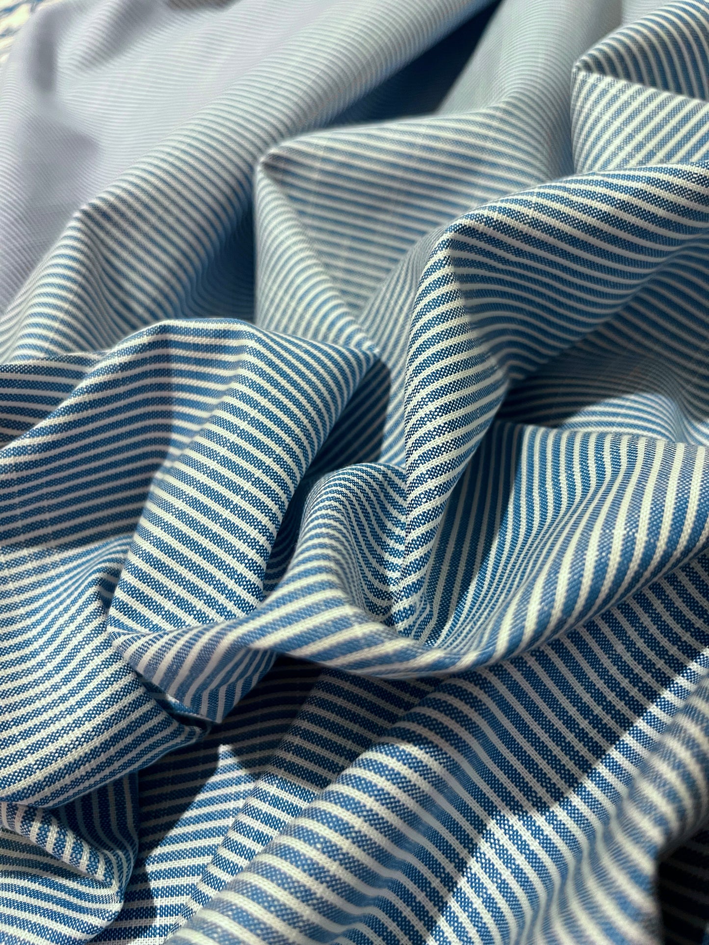 BREE Pinstripe Pattern Irish Linen. Sustainable made in Italy.