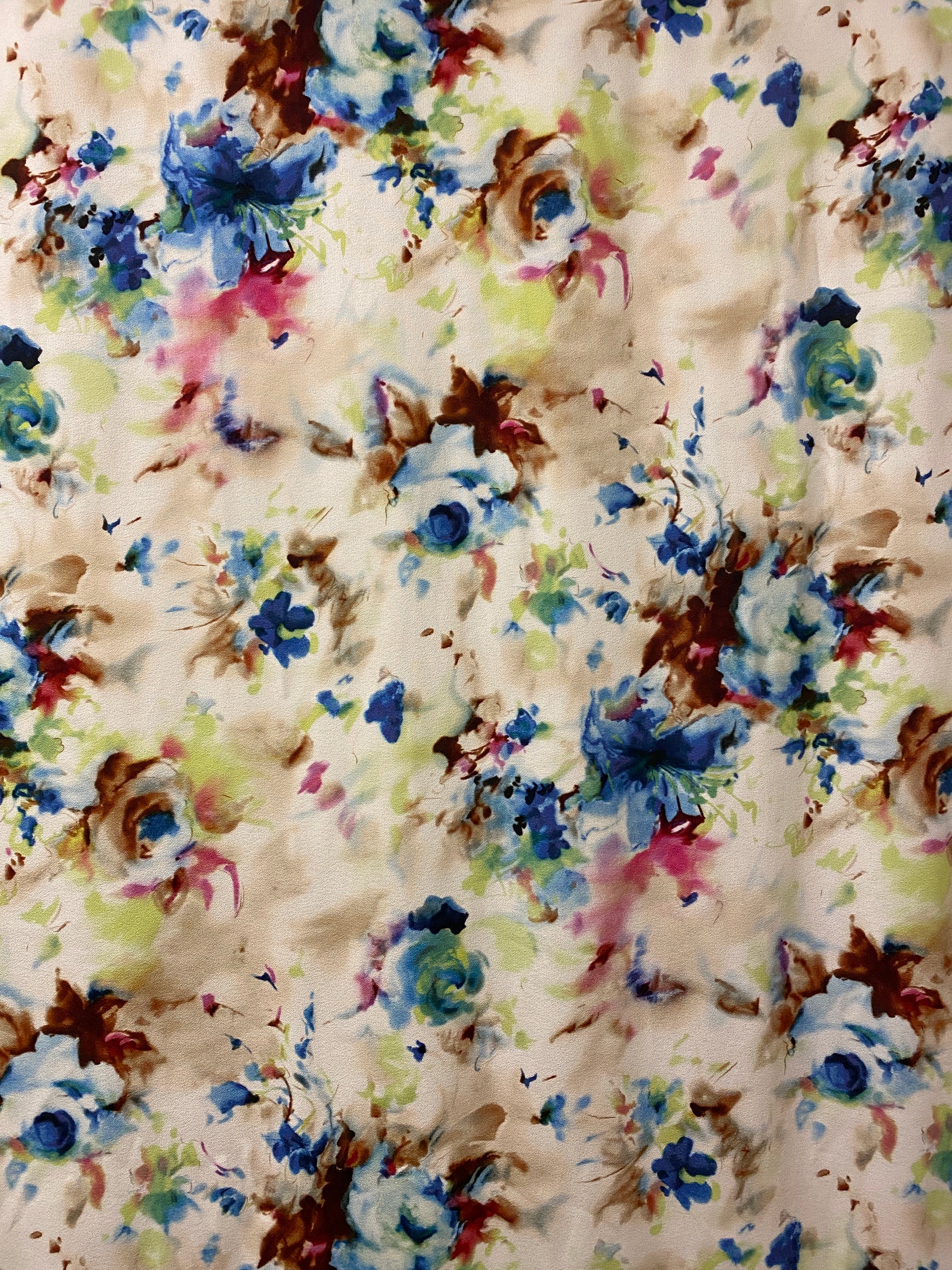 STEFANIA  Watercolor Florsl Print 4-ply 4-ply Viscose Crepe. Sustainably made in Italy. - Matrona: Sustainable Textiles and Fashion